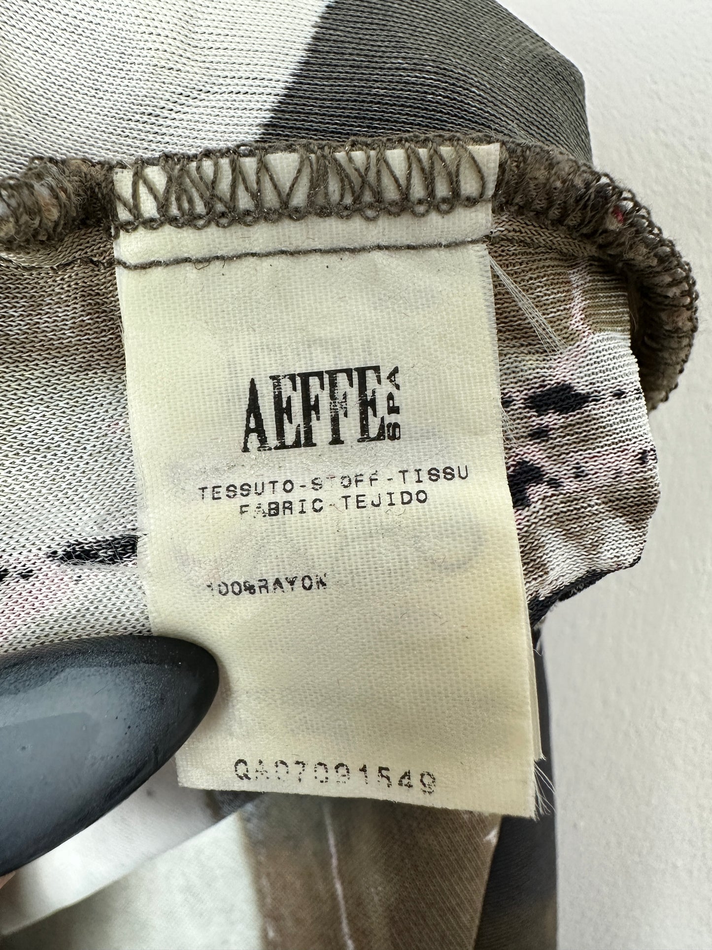 Aeffe care label on a Jean Paul Gaultier Garment
