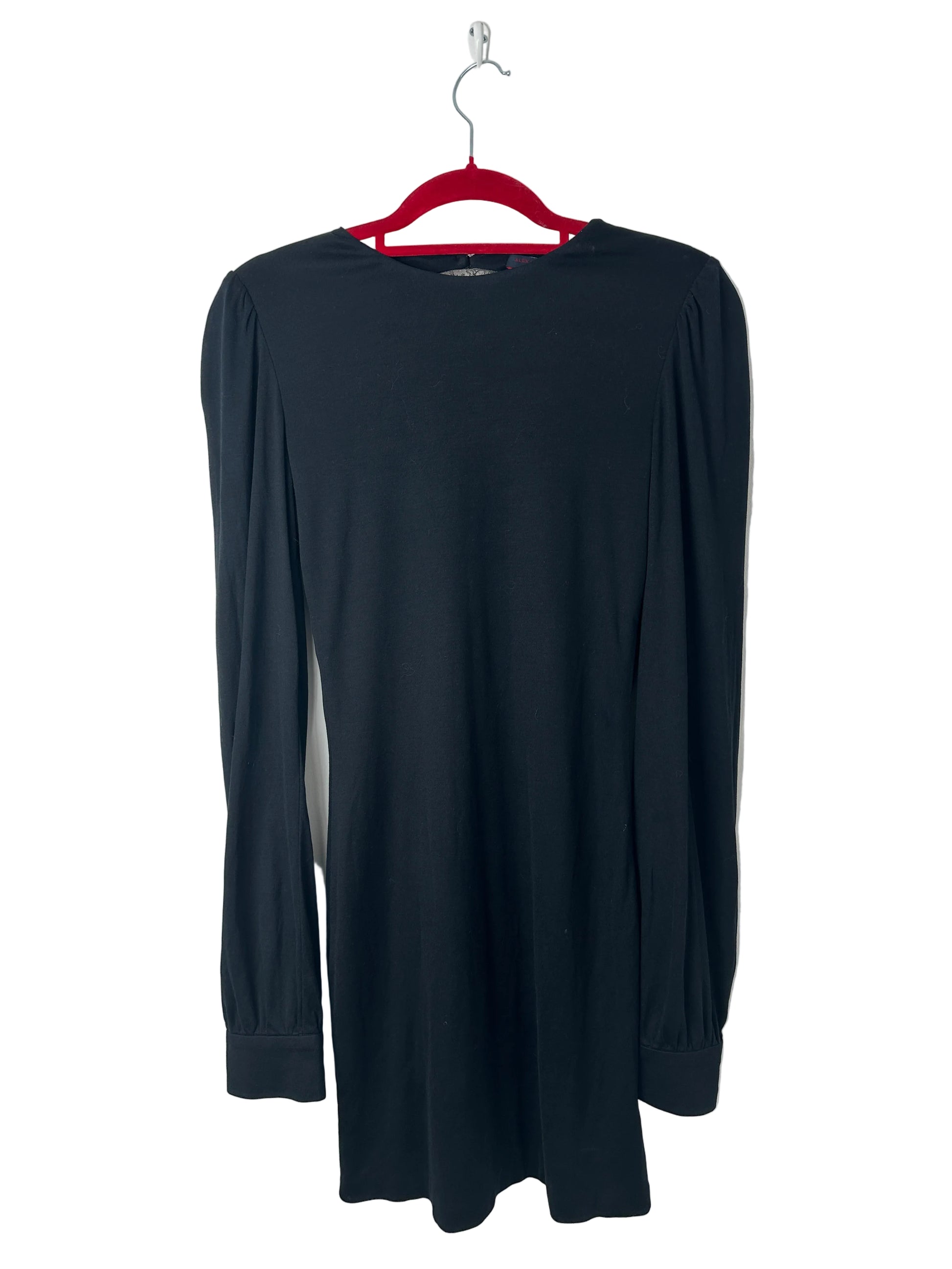 Black Long Sleeve Dress On A Red Hanger