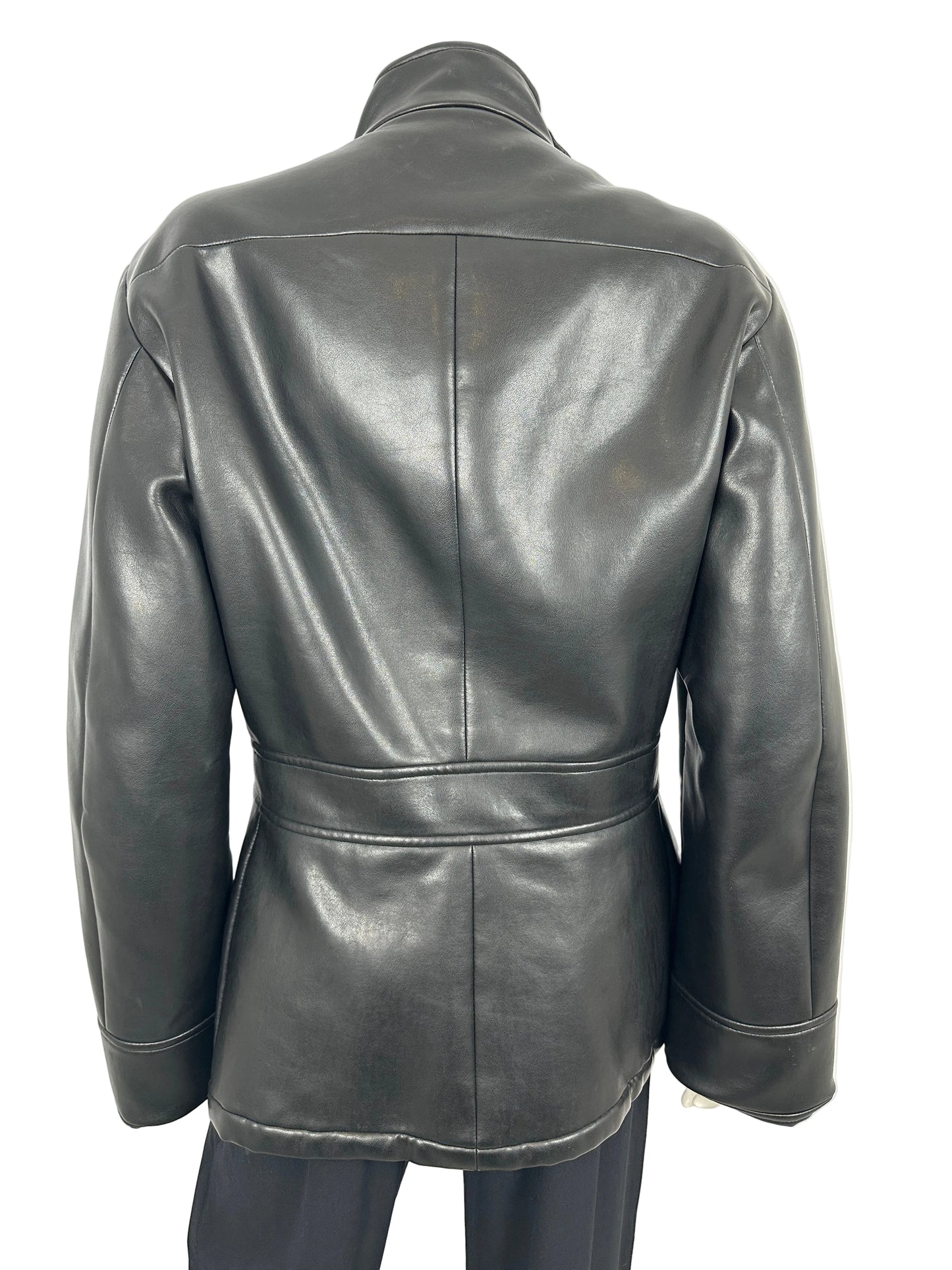 Black Leather Jacket on a mannequin
