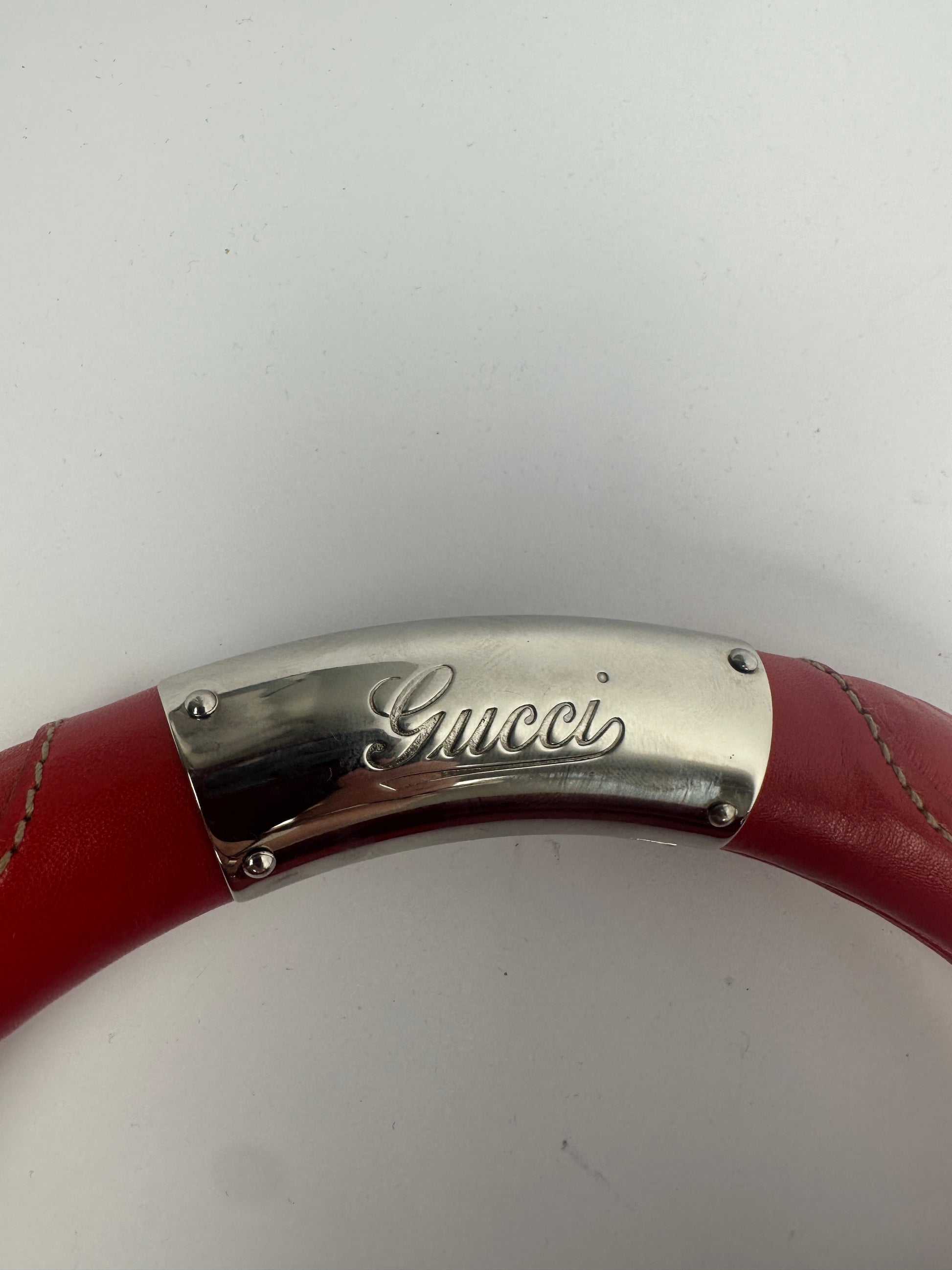 Gucci Logo on chrome handle hardware