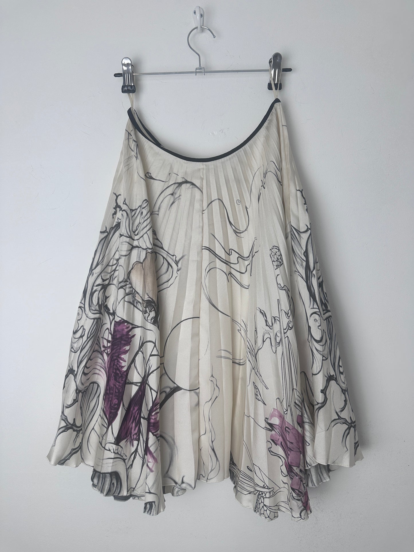 PRADA S/S 2008 FAIRY PRINT SILK SKIRT