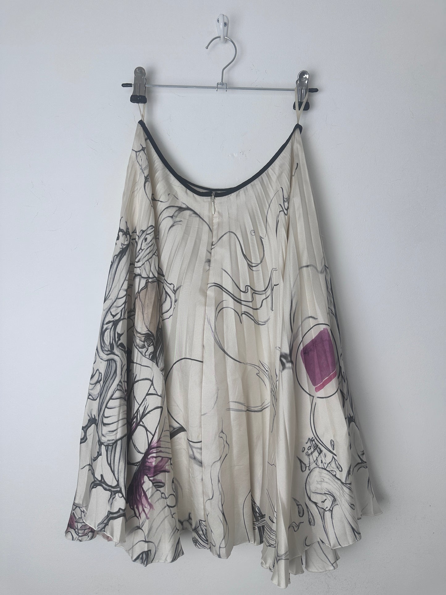 PRADA S/S 2008 FAIRY PRINT SILK SKIRT