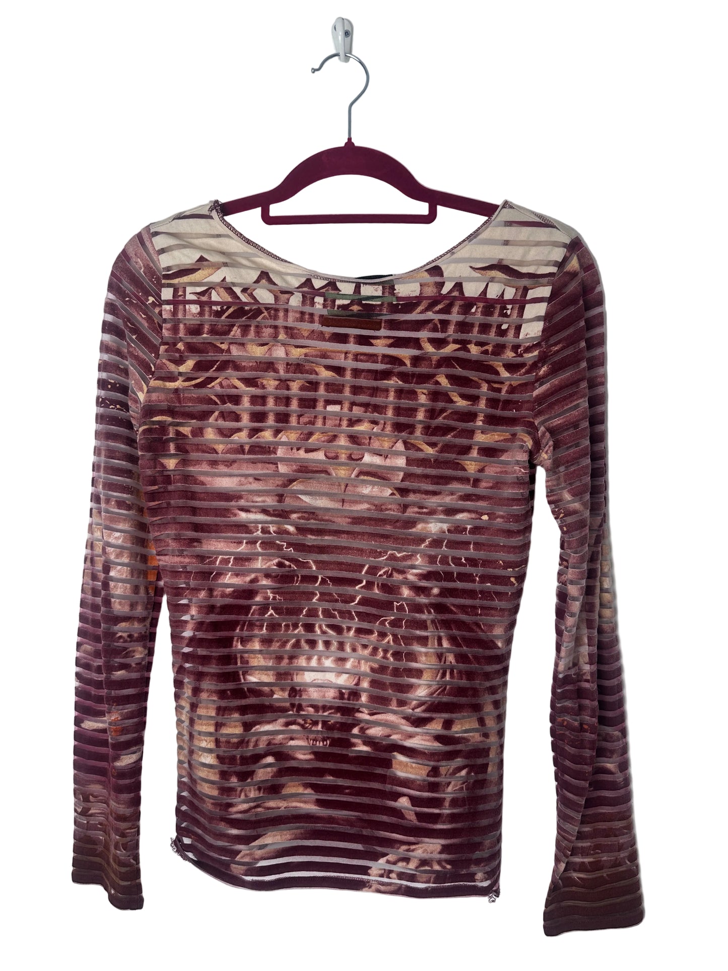 Red Top With A Demon Print on A Red Hanger