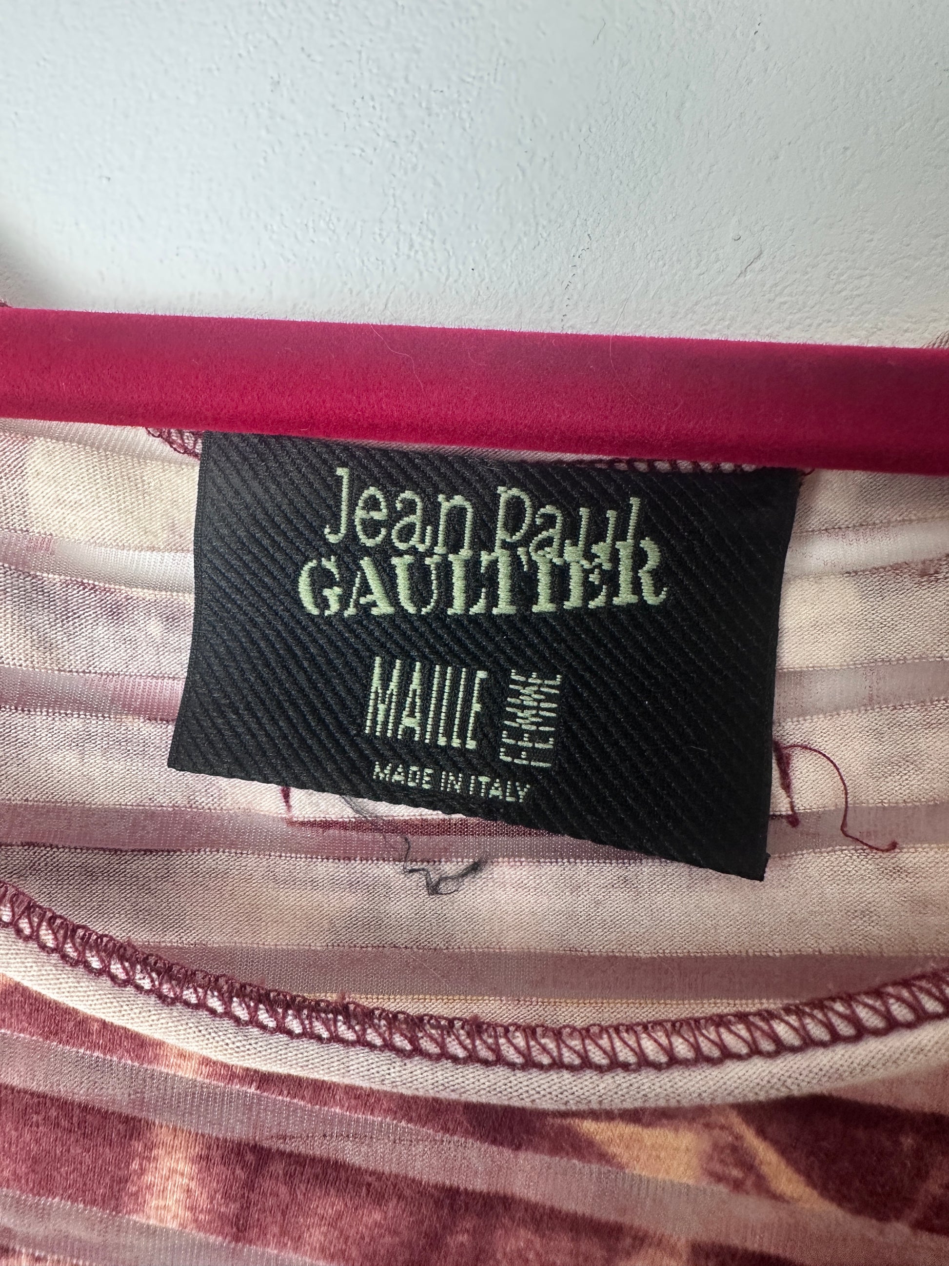 Jean Paul Gaultier Tag On A Red Top