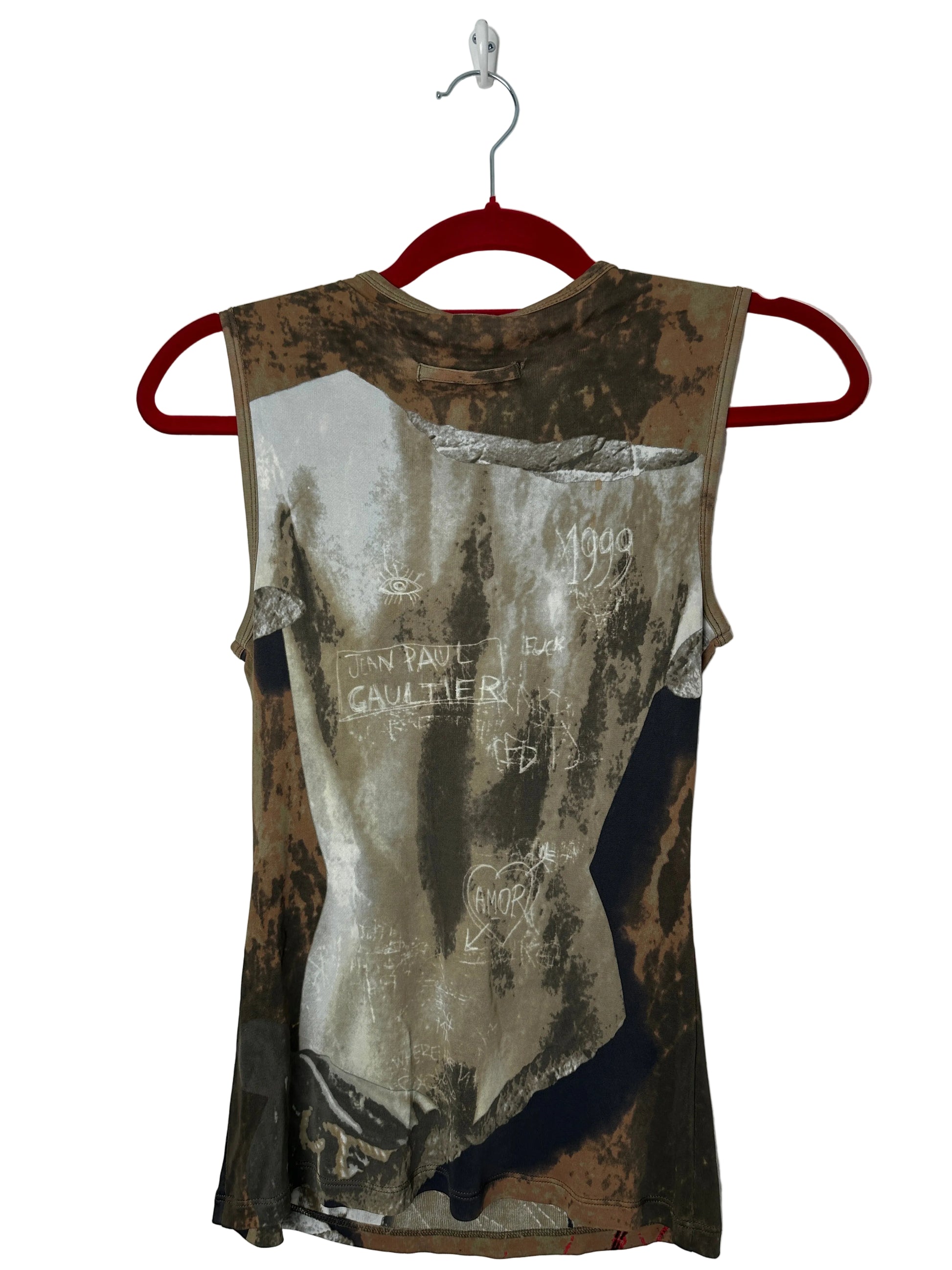 Jean paul Gaultier venus de milo top on a hanger