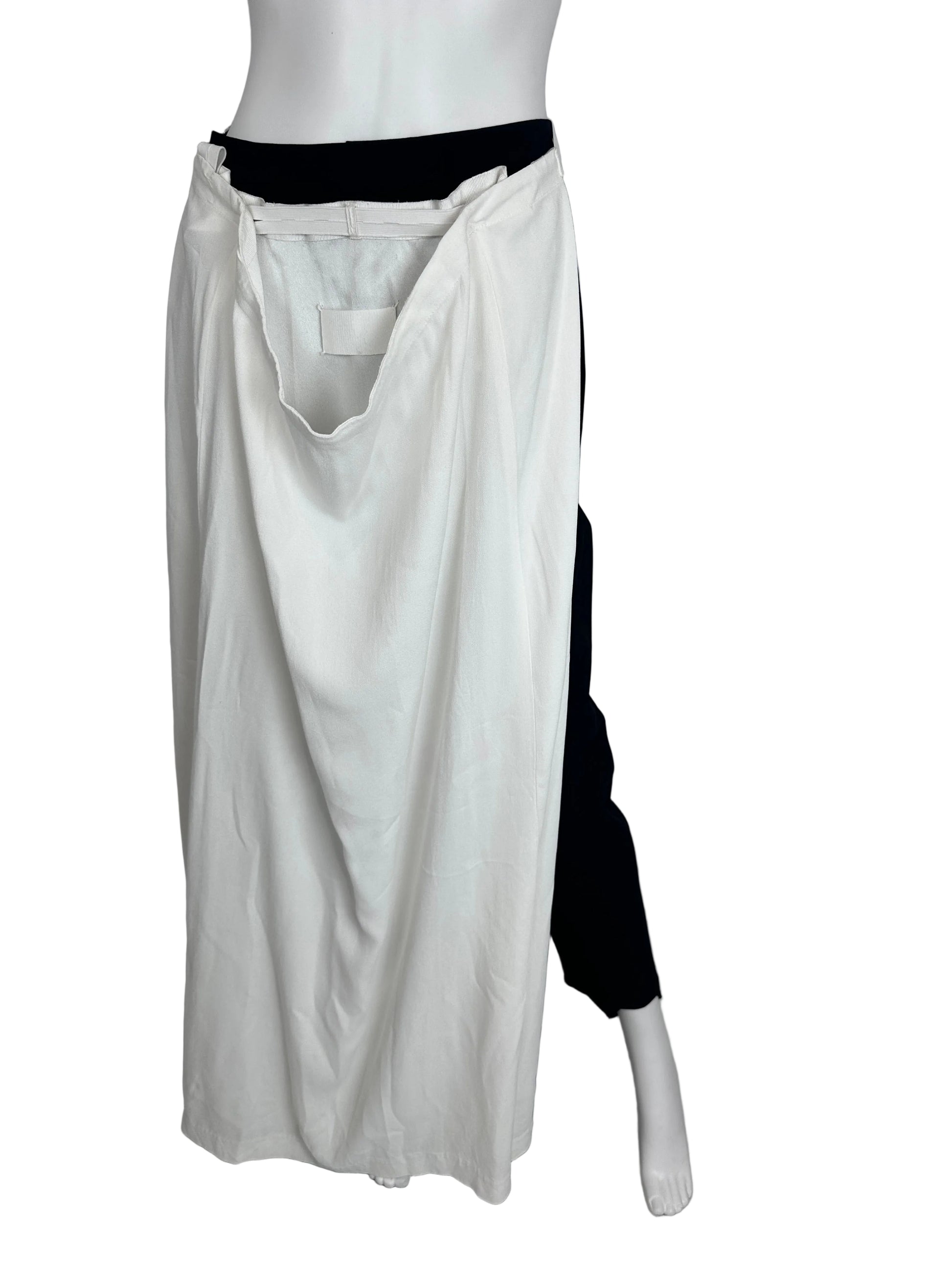 White apron skirt on a white mannequin