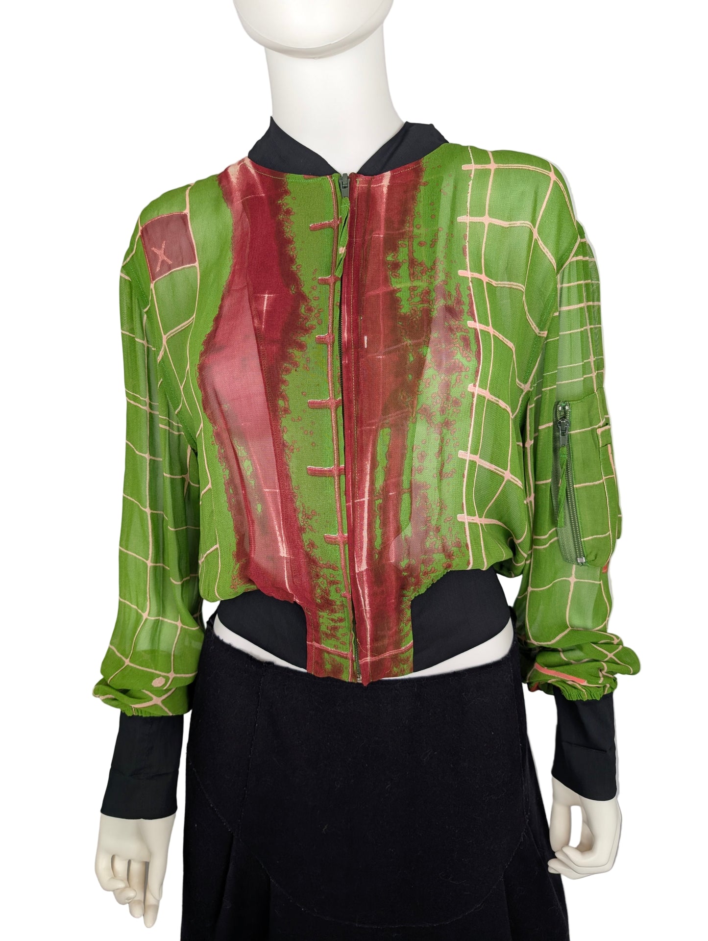 Jean Paul Gaultier Xray Mesh Bomber Jacket