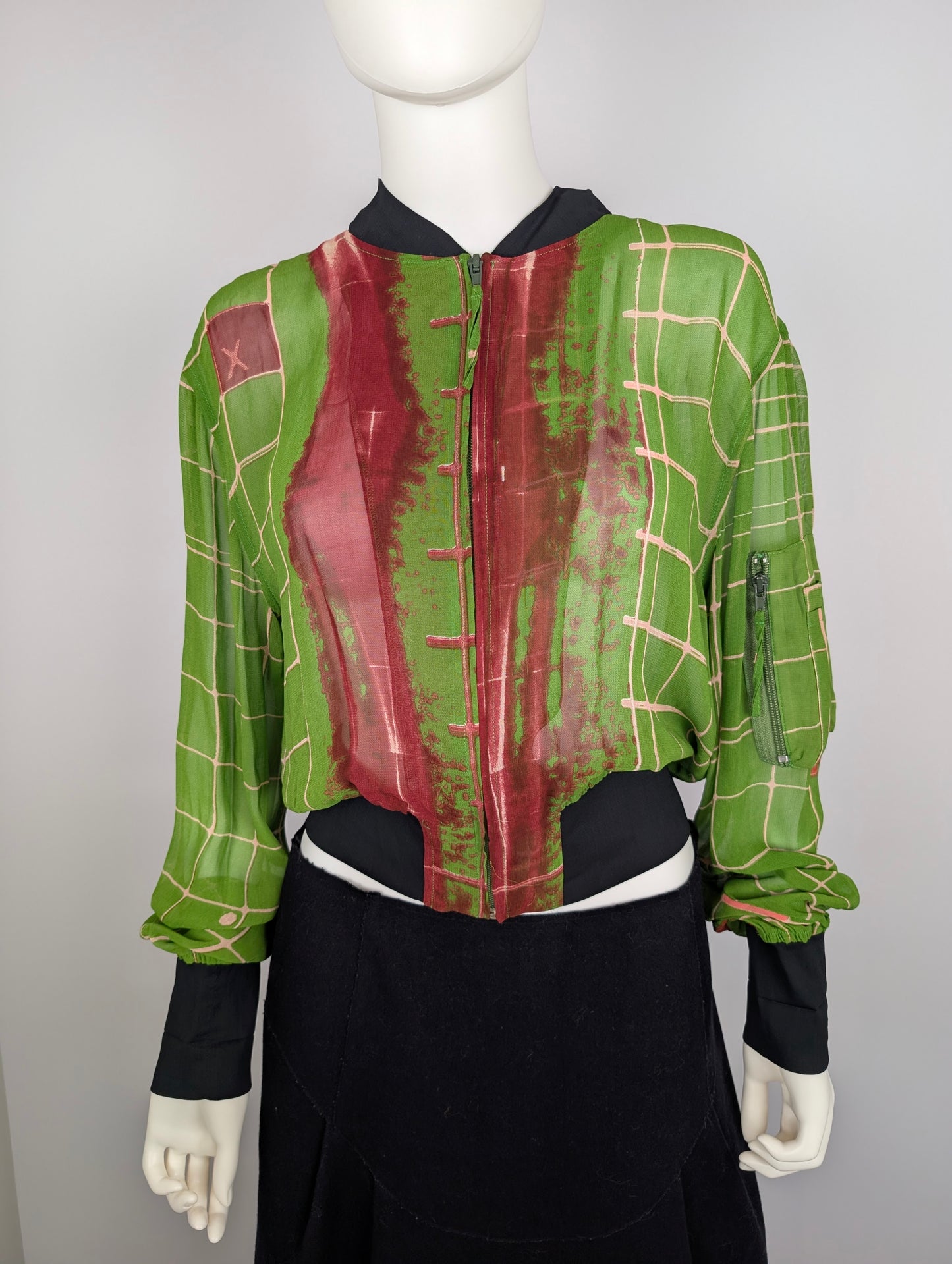 Jean Paul Gaultier Xray Mesh Bomber Jacket