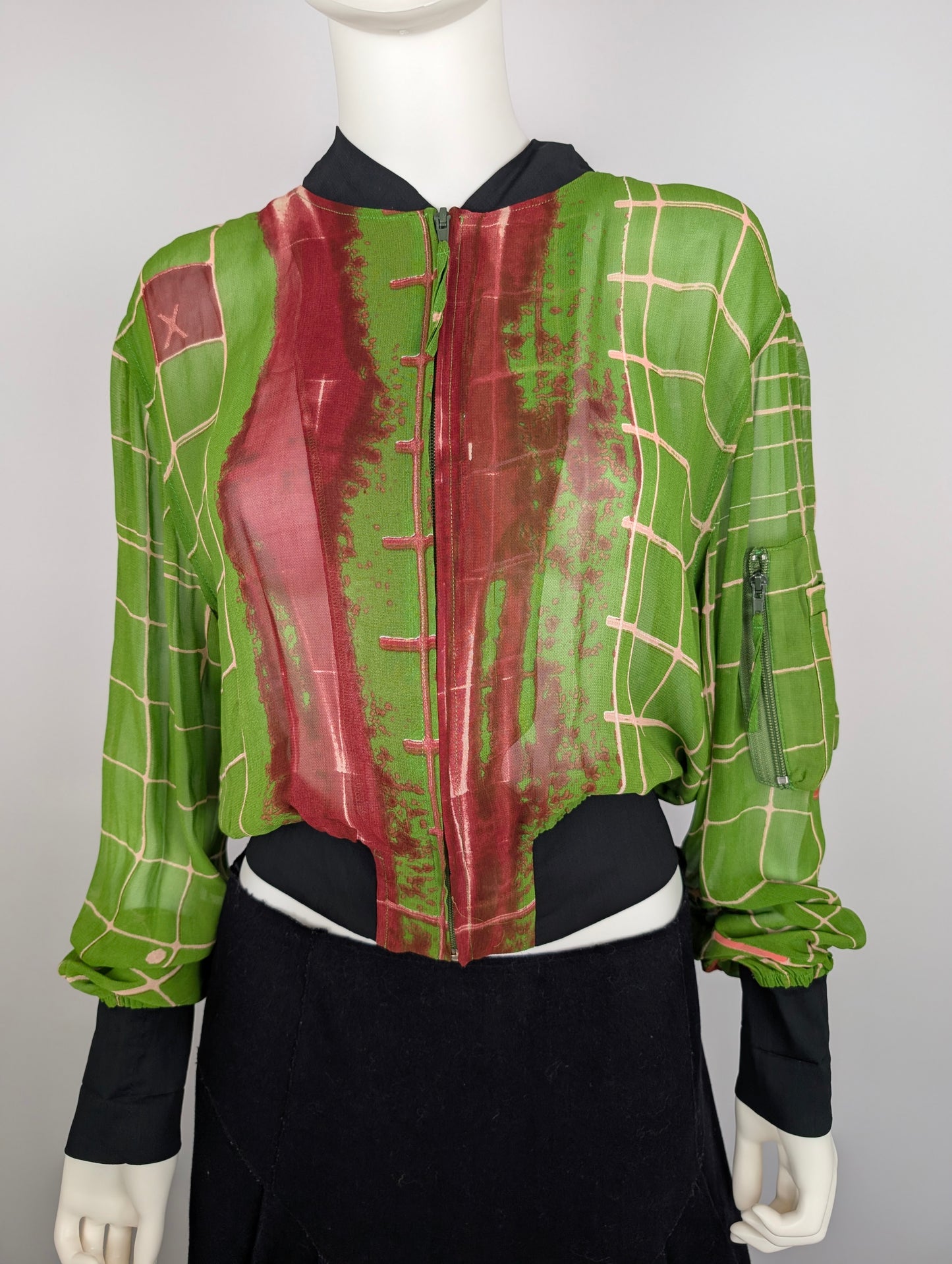 Jean Paul Gaultier Xray Mesh Bomber Jacket