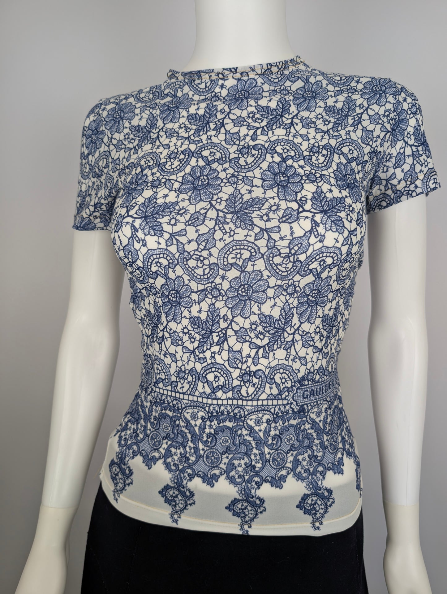 JPG Jeans Lace Print Top