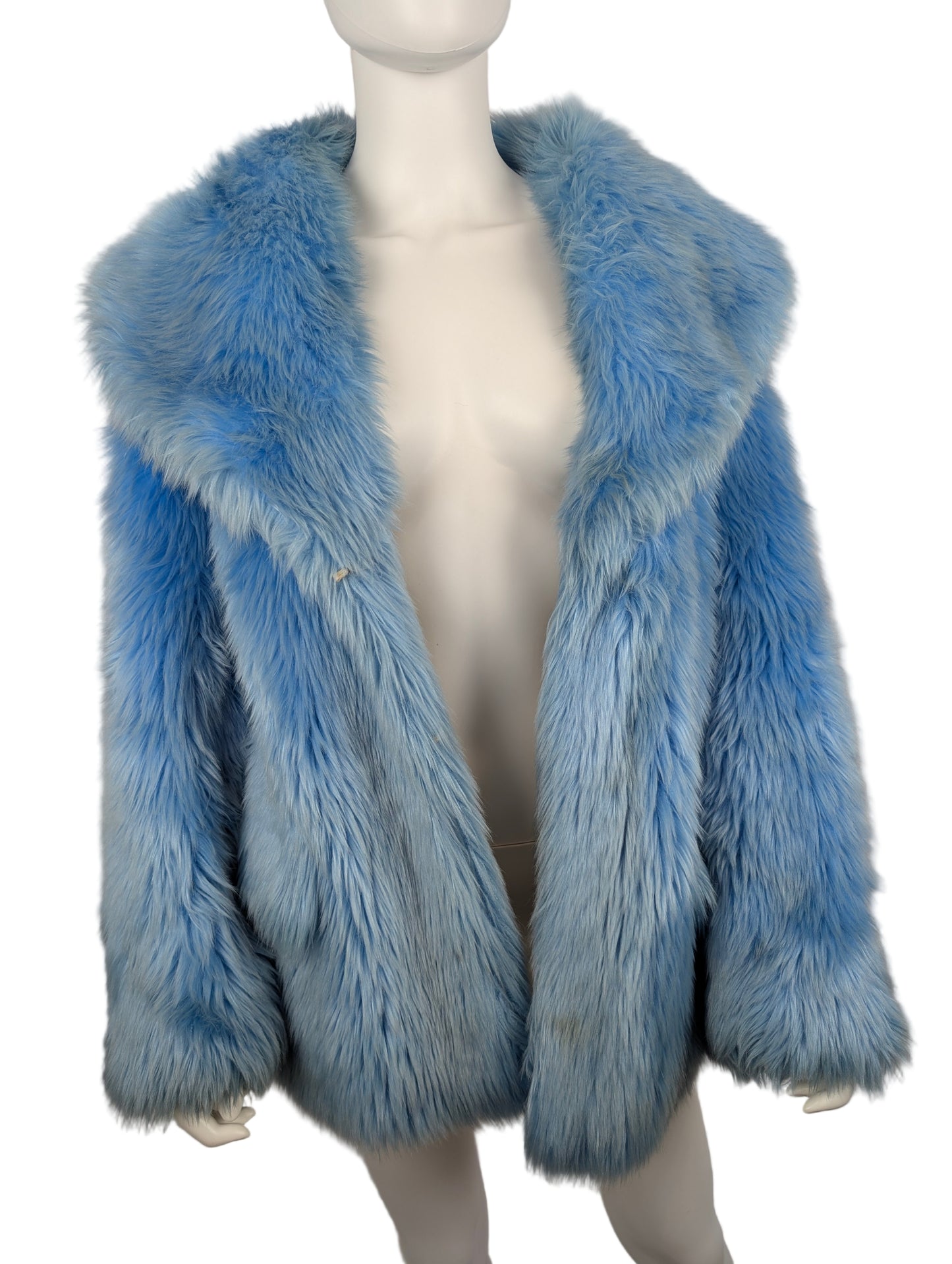 Miu Miu FW 2018 Blue Faux Fur Coat