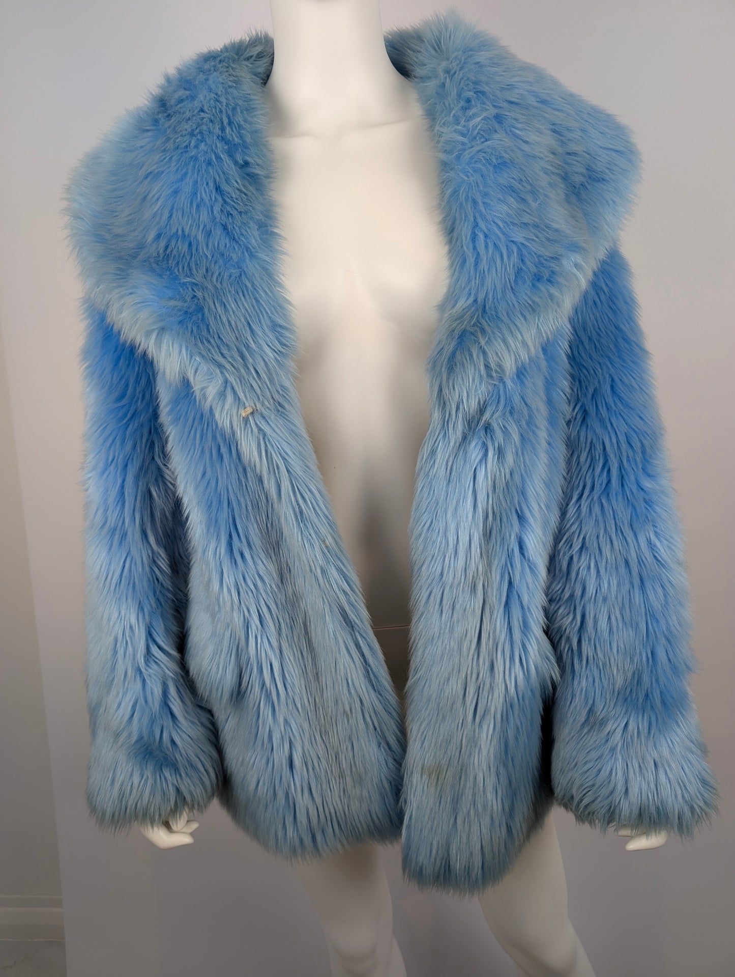 Miu Miu FW 2018 Blue Faux Fur Coat