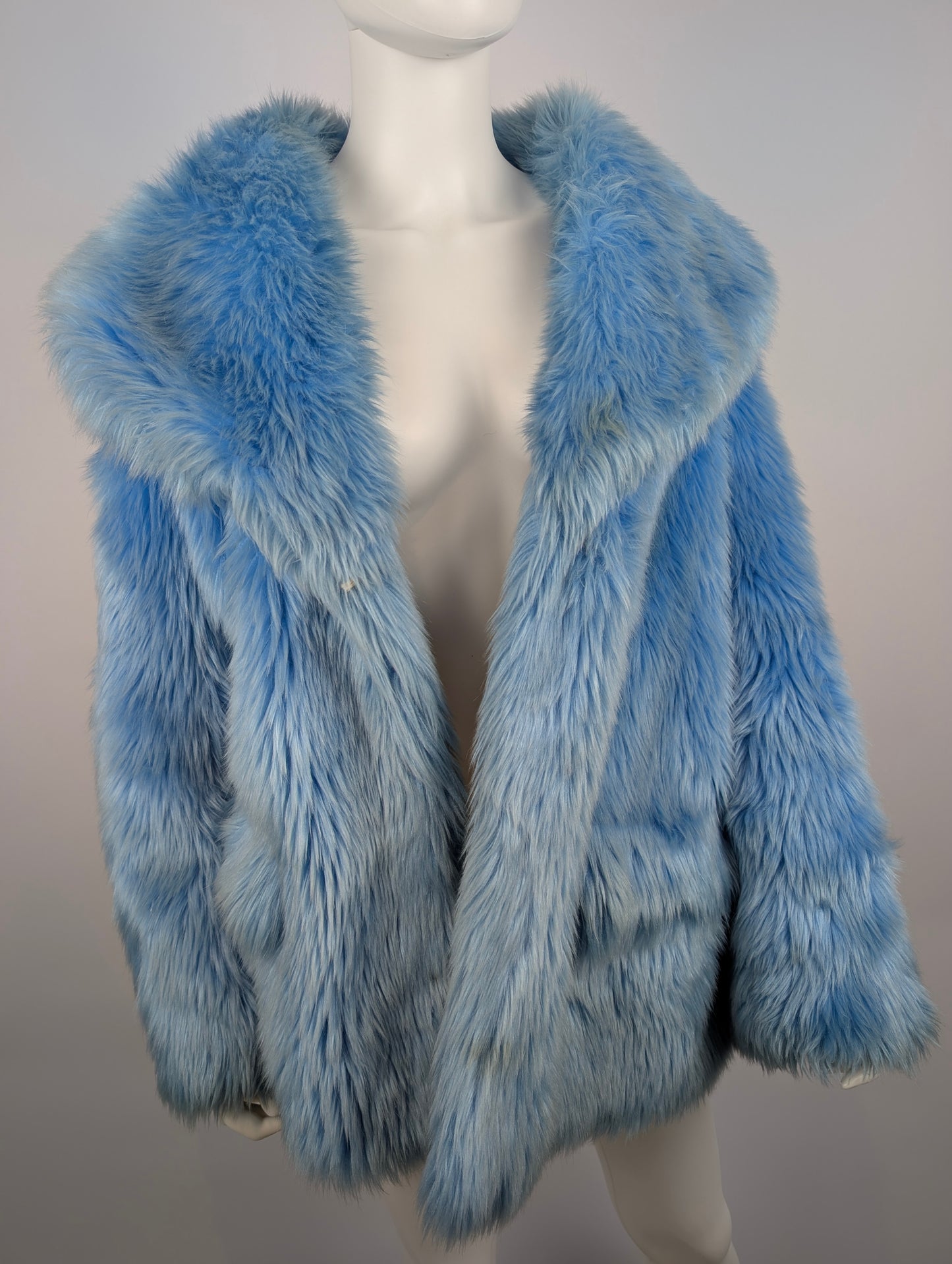 Miu Miu FW 2018 Blue Faux Fur Coat
