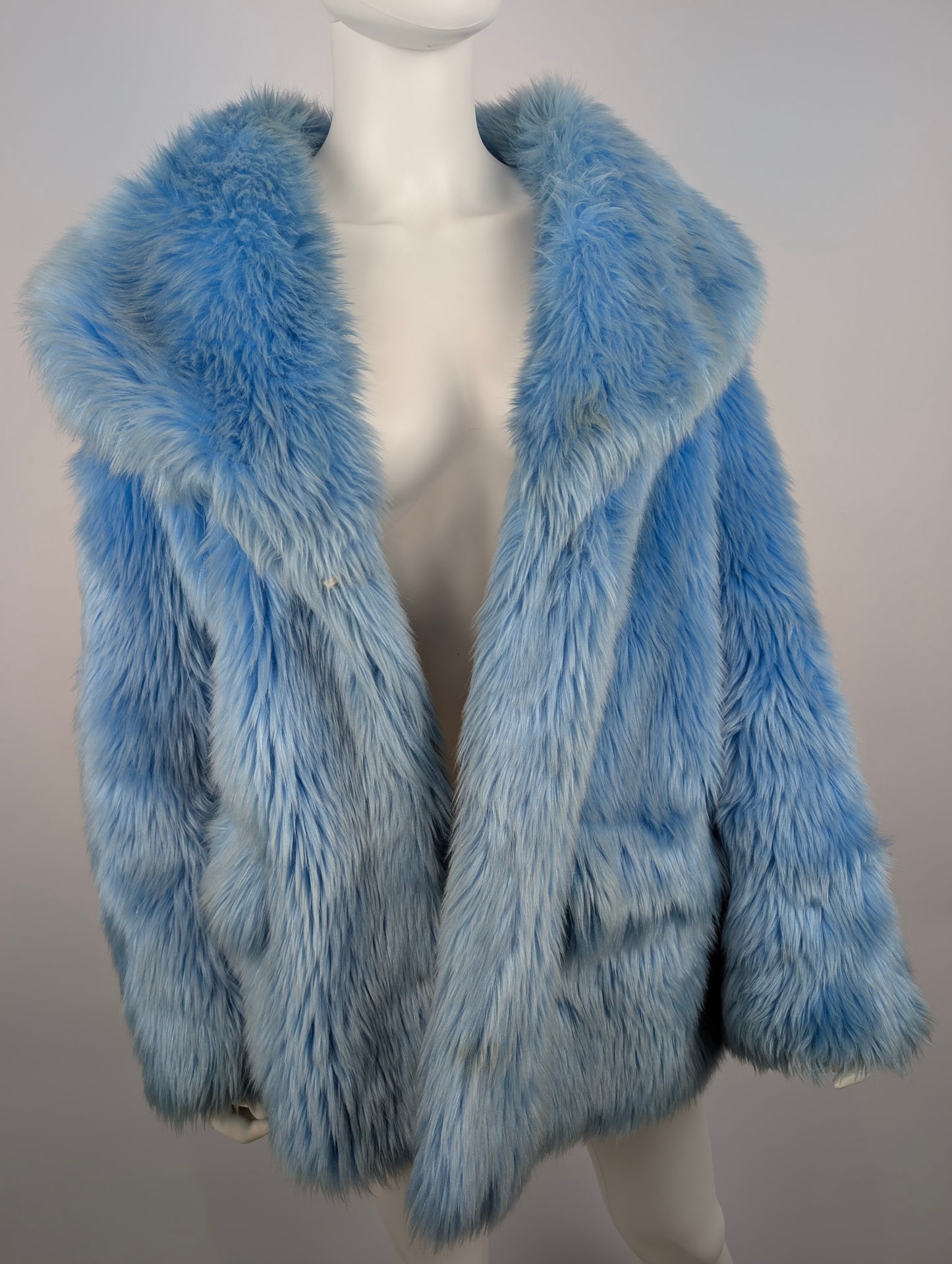 Miu Miu FW 2018 Blue Faux Fur Coat