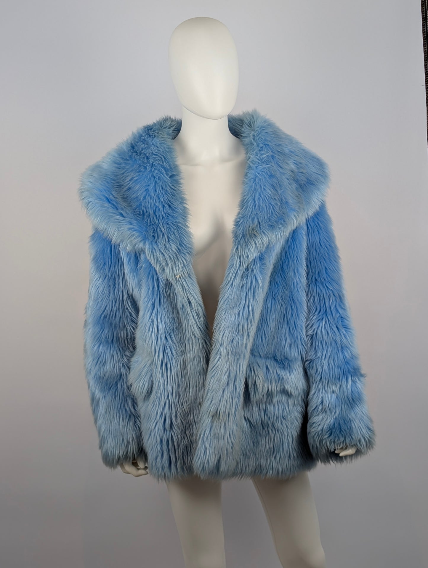Miu Miu FW 2018 Blue Faux Fur Coat