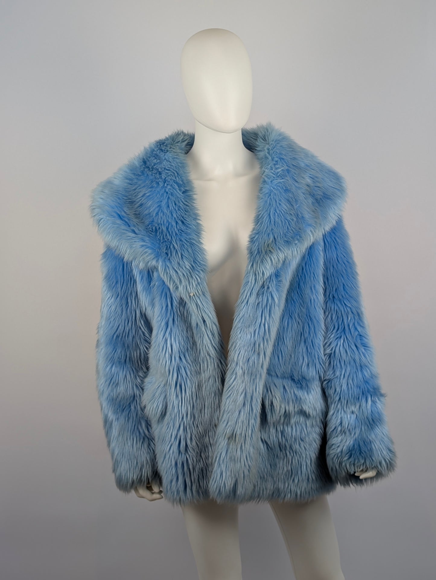 Miu Miu FW 2018 Blue Faux Fur Coat