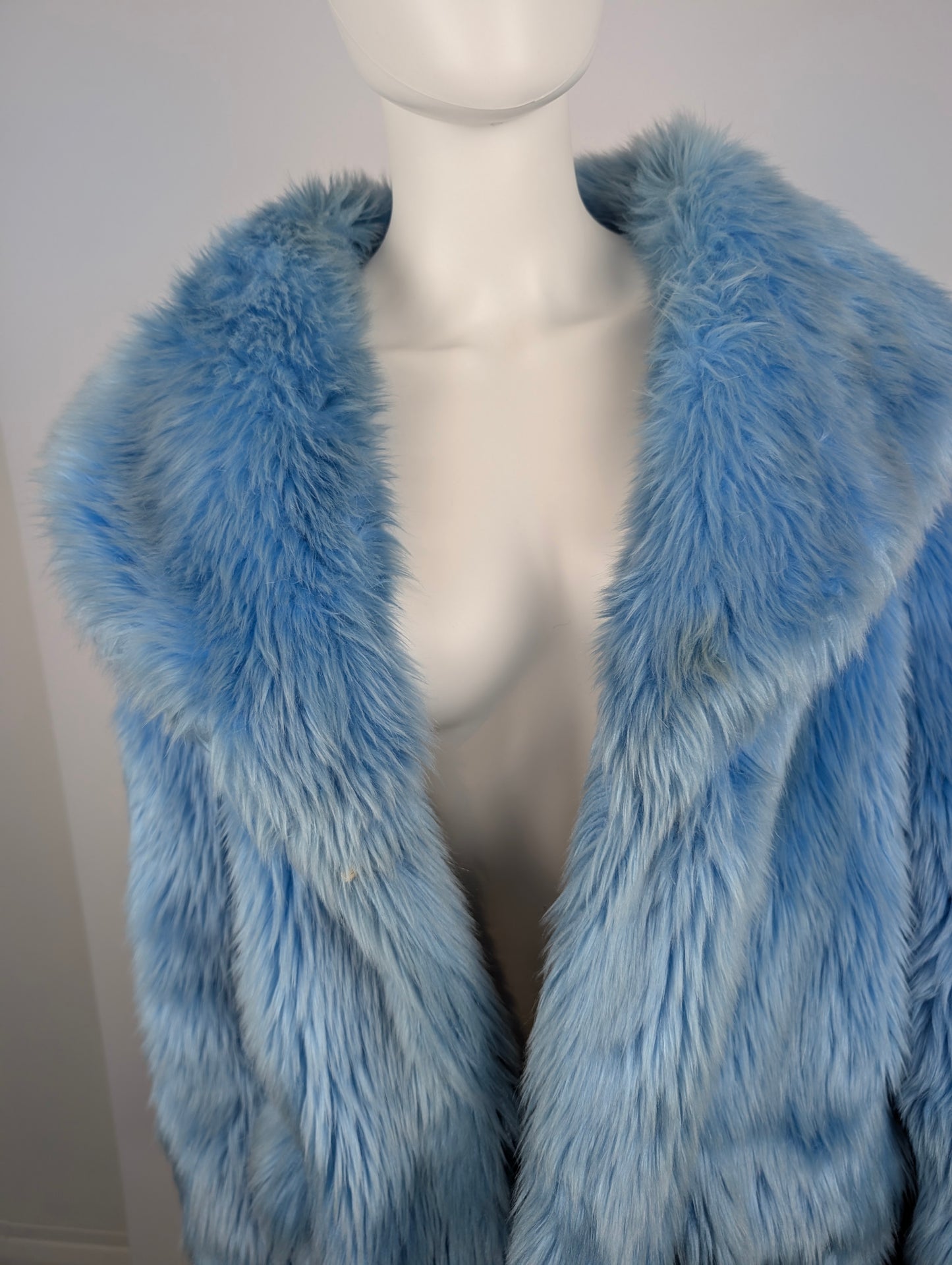 Miu Miu FW 2018 Blue Faux Fur Coat