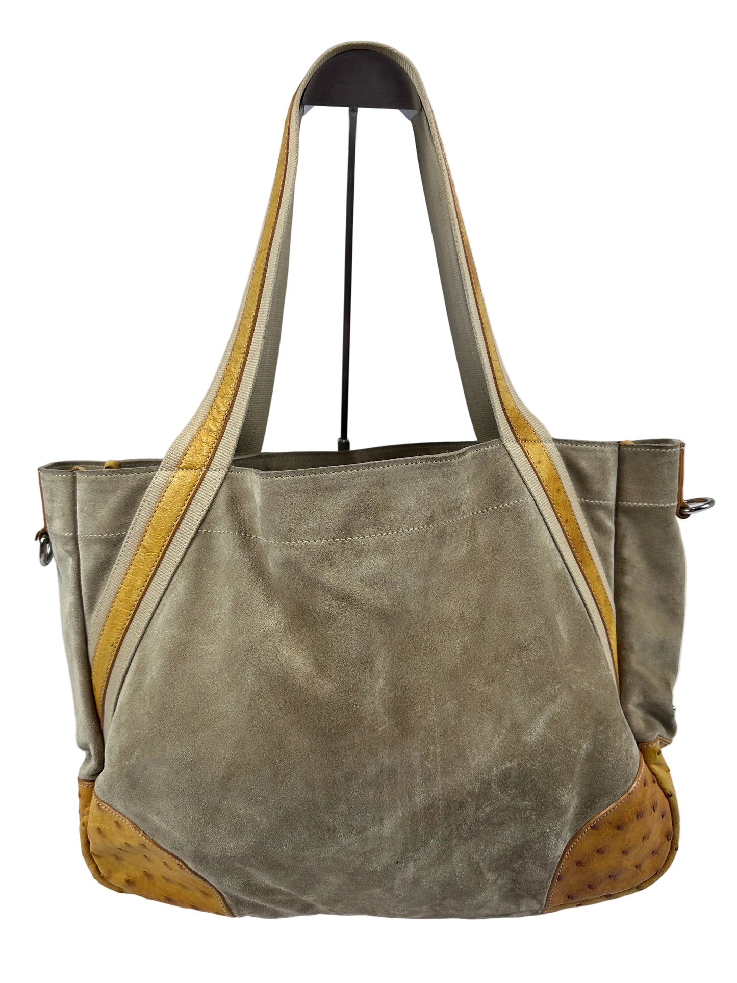 PRADA SUEDE & OSTRICH LEATHER OCEAN SCENE BAG