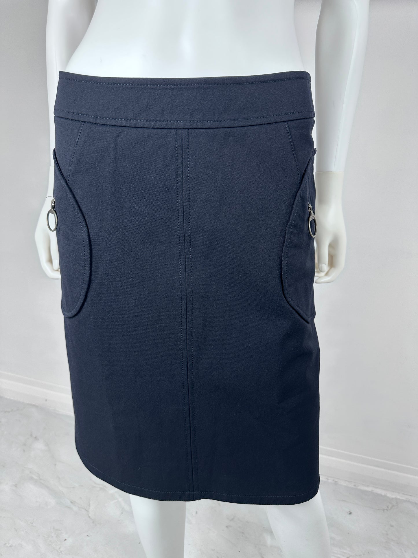 Navy blue bag on a white background