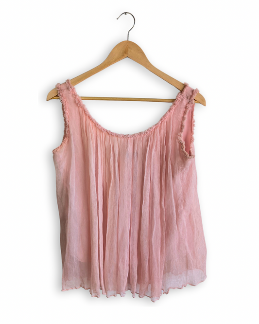 GUCCI AW2001 PINK SILK TOP